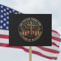 Blessings America 250 Years Protest Sign One Nation Under God USA 250th Anniversary Patriotic Cross - Wonder Print Shop