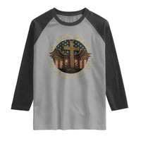 Blessings America 250 Years Raglan Shirt One Nation Under God USA 250th Anniversary Patriotic Cross - Wonder Print Shop