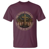 Blessings America 250 Years T Shirt One Nation Under God USA 250th Anniversary Patriotic Cross - Wonder Print Shop