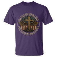 Blessings America 250 Years T Shirt One Nation Under God USA 250th Anniversary Patriotic Cross - Wonder Print Shop
