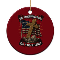 Blessings America Ceramic Ornament One Nation Under God USA 250th Anniversary Patriotic Christian - Wonder Print Shop