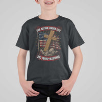 Blessings America T Shirt For Kid One Nation Under God USA 250th Anniversary Patriotic Christian - Wonder Print Shop
