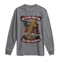 Blessings America Long Sleeve Shirt One Nation Under God USA 250th Anniversary Patriotic Christian - Wonder Print Shop