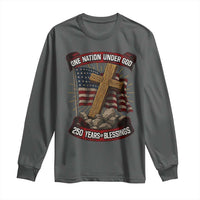 Blessings America Long Sleeve Shirt One Nation Under God USA 250th Anniversary Patriotic Christian - Wonder Print Shop
