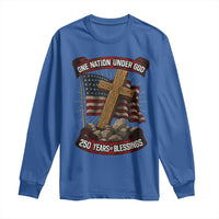 Blessings America Long Sleeve Shirt One Nation Under God USA 250th Anniversary Patriotic Christian - Wonder Print Shop