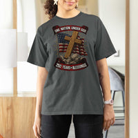 Blessings America T Shirt For Women One Nation Under God USA 250th Anniversary Patriotic Christian - Wonder Print Shop