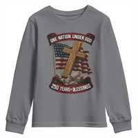 Blessings America Youth Sweatshirt One Nation Under God USA 250th Anniversary Patriotic Christian - Wonder Print Shop