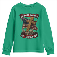 Blessings America Youth Sweatshirt One Nation Under God USA 250th Anniversary Patriotic Christian - Wonder Print Shop