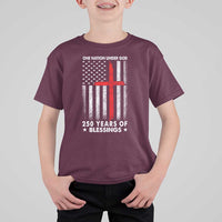 One Nation Under God T Shirt For Kid USA 250th Anniversary Patriotic Christian One Nation Under God - Wonder Print Shop