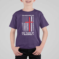 One Nation Under God T Shirt For Kid USA 250th Anniversary Patriotic Christian One Nation Under God - Wonder Print Shop