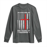 One Nation Under God Long Sleeve Shirt USA 250th Anniversary Patriotic Christian One Nation Under God - Wonder Print Shop
