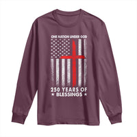 One Nation Under God Long Sleeve Shirt USA 250th Anniversary Patriotic Christian One Nation Under God - Wonder Print Shop