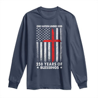 One Nation Under God Long Sleeve Shirt USA 250th Anniversary Patriotic Christian One Nation Under God - Wonder Print Shop