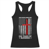 One Nation Under God Racerback Tank Top USA 250th Anniversary Patriotic Christian One Nation Under God - Wonder Print Shop