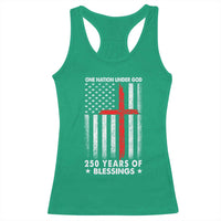 One Nation Under God Racerback Tank Top USA 250th Anniversary Patriotic Christian One Nation Under God - Wonder Print Shop