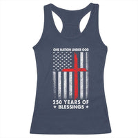 One Nation Under God Racerback Tank Top USA 250th Anniversary Patriotic Christian One Nation Under God - Wonder Print Shop