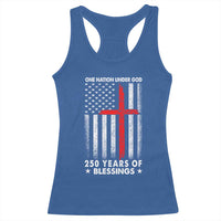 One Nation Under God Racerback Tank Top USA 250th Anniversary Patriotic Christian One Nation Under God - Wonder Print Shop