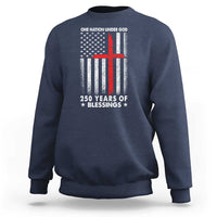 One Nation Under God Sweatshirt USA 250th Anniversary Patriotic Christian One Nation Under God - Wonder Print Shop