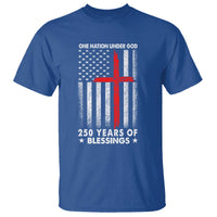 One Nation Under God T Shirt USA 250th Anniversary Patriotic Christian One Nation Under God - Wonder Print Shop