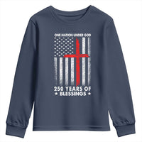 One Nation Under God Youth Sweatshirt USA 250th Anniversary Patriotic Christian One Nation Under God - Wonder Print Shop