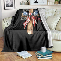 250 Years America Throw Blanket Coquette Bow Cross American 4th Of July 250th Anniversary - Wonder Print Shop