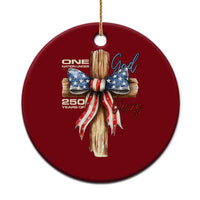 250 Years America Ceramic Ornament Coquette Bow Cross American 4th Of July 250th Anniversary - Wonder Print Shop
