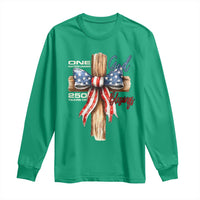 250 Years America Long Sleeve Shirt Coquette Bow Cross American 4th Of July 250th Anniversary - Wonder Print Shop