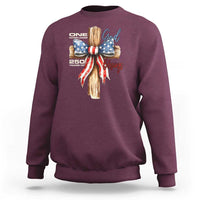 250 Years America Sweatshirt Coquette Bow Cross American 4th Of July 250th Anniversary - Wonder Print Shop