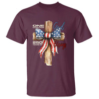 250 Years America T Shirt Coquette Bow Cross American 4th Of July 250th Anniversary - Wonder Print Shop