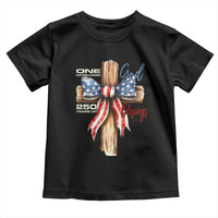 250 Years America Toddler T Shirt Coquette Bow Cross American 4th Of July 250th Anniversary - Wonder Print Shop