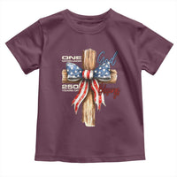 250 Years America Toddler T Shirt Coquette Bow Cross American 4th Of July 250th Anniversary - Wonder Print Shop