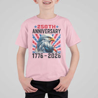 Eagle Flag America 250 T Shirt For Kid 1776-2026 250th Birthday - Wonder Print Shop