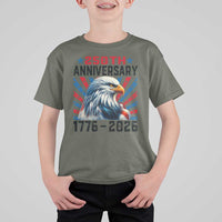 Eagle Flag America 250 T Shirt For Kid 1776-2026 250th Birthday - Wonder Print Shop