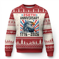 Eagle Flag America 250 Ugly Christmas Sweater 1776-2026 250th Birthday - Wonder Print Shop