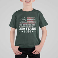 250 Years America Flag T Shirt For Kid USA 250th Anniversary Patriotic We The People 1776 2026 - Wonder Print Shop