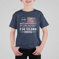 250 Years America Flag T Shirt For Kid USA 250th Anniversary Patriotic We The People 1776 2026 - Wonder Print Shop