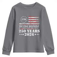 250 Years America Flag Youth Sweatshirt USA 250th Anniversary Patriotic We The People 1776 2026 - Wonder Print Shop