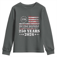 250 Years America Flag Youth Sweatshirt USA 250th Anniversary Patriotic We The People 1776 2026 - Wonder Print Shop