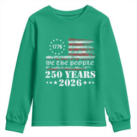 250 Years America Flag Youth Sweatshirt USA 250th Anniversary Patriotic We The People 1776 2026 - Wonder Print Shop