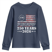 250 Years America Flag Youth Sweatshirt USA 250th Anniversary Patriotic We The People 1776 2026 - Wonder Print Shop