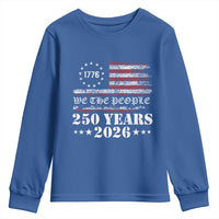 250 Years America Flag Youth Sweatshirt USA 250th Anniversary Patriotic We The People 1776 2026 - Wonder Print Shop