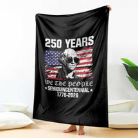 250 Years America Flag Throw Blanket George Washington 1776 2026 USA 250th Anniversary Patriotic - Wonder Print Shop