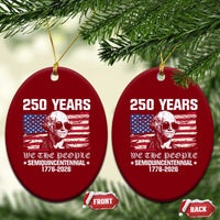 250 Years America Flag Ceramic Ornament George Washington 1776 2026 USA 250th Anniversary Patriotic - Wonder Print Shop