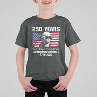 250 Years America Flag T Shirt For Kid George Washington 1776 2026 USA 250th Anniversary Patriotic - Wonder Print Shop
