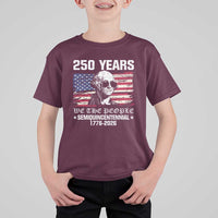 250 Years America Flag T Shirt For Kid George Washington 1776 2026 USA 250th Anniversary Patriotic - Wonder Print Shop