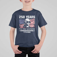 250 Years America Flag T Shirt For Kid George Washington 1776 2026 USA 250th Anniversary Patriotic - Wonder Print Shop