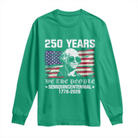250 Years America Flag Long Sleeve Shirt George Washington 1776 2026 USA 250th Anniversary Patriotic - Wonder Print Shop