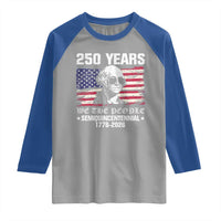 250 Years America Flag Raglan Shirt George Washington 1776 2026 USA 250th Anniversary Patriotic - Wonder Print Shop