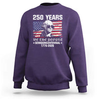 250 Years America Flag Sweatshirt George Washington 1776 2026 USA 250th Anniversary Patriotic - Wonder Print Shop