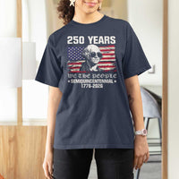250 Years America Flag T Shirt For Women George Washington 1776 2026 USA 250th Anniversary Patriotic - Wonder Print Shop